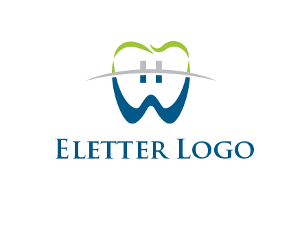 teeth made of letter w logo