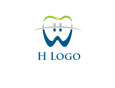 teeth made of letter w logo