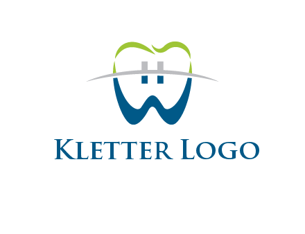 teeth made of letter w logo