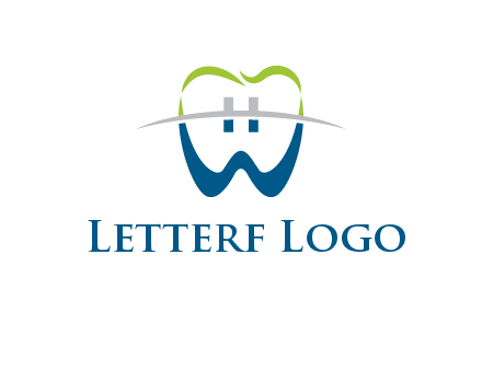 teeth made of letter w logo