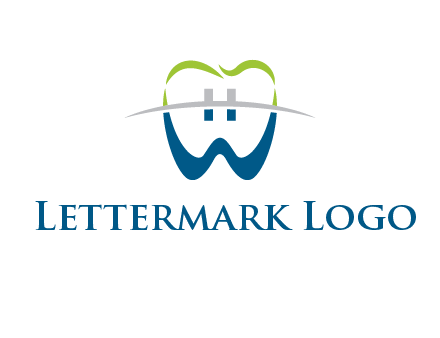 teeth made of letter w logo