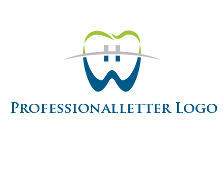 teeth made of letter w logo