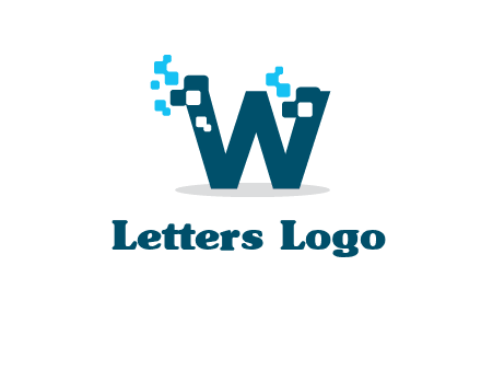 Digital letter W logo