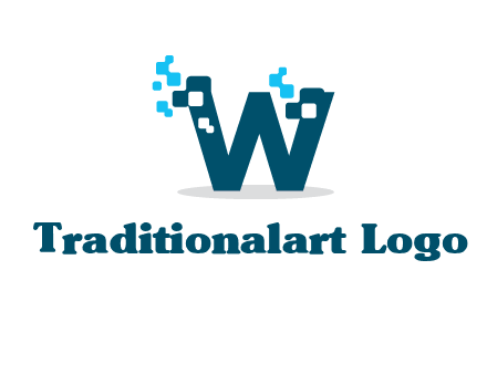 Digital letter W logo