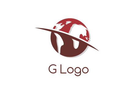 swoosh on the globe logo