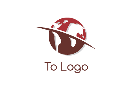 swoosh on the globe logo