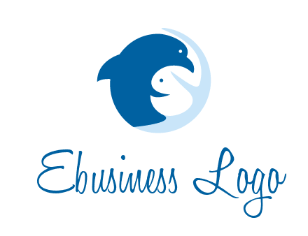 circle dolphin hugging fish and starfish logo