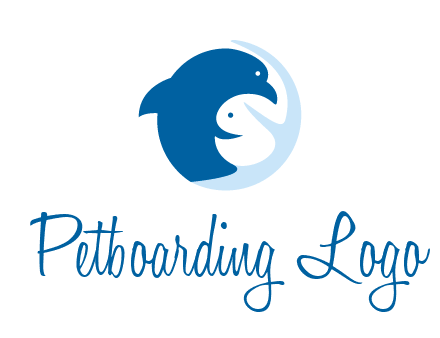 circle dolphin hugging fish and starfish logo