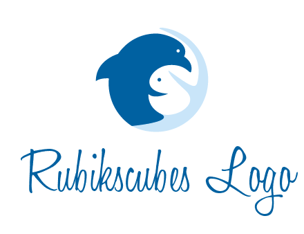 circle dolphin hugging fish and starfish logo