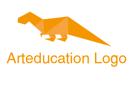 origami T-rex dinosaur logo