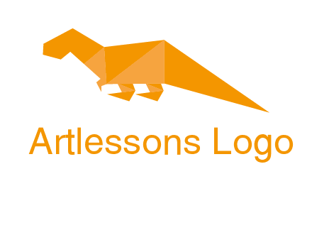 origami T-rex dinosaur logo