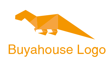 origami T-rex dinosaur logo