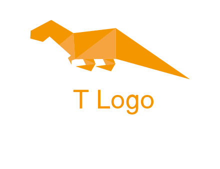 origami T-rex dinosaur logo