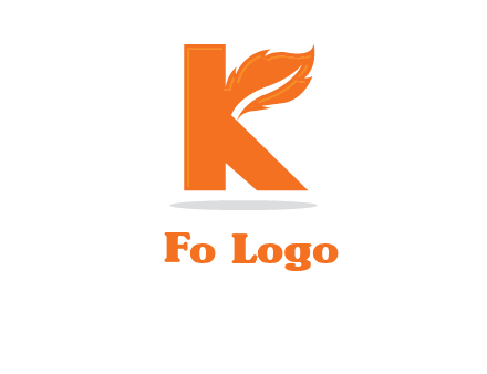 letter K incorporated with feather logo