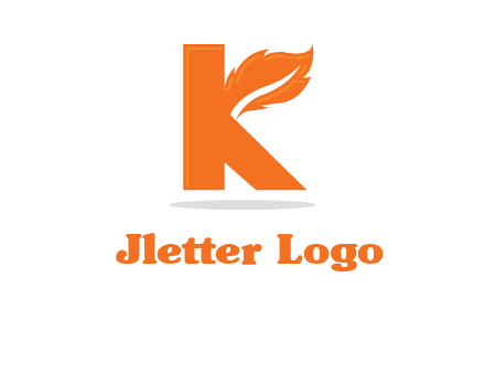 letter K incorporated with feather logo