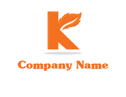 letter K incorporated with feather logo