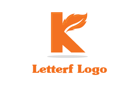 letter K incorporated with feather logo