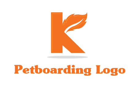 letter K incorporated with feather logo