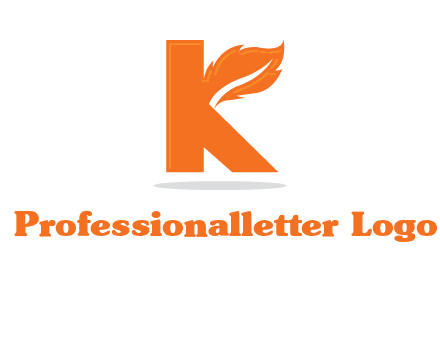 letter K incorporated with feather logo