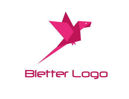 origami parrot bird logo