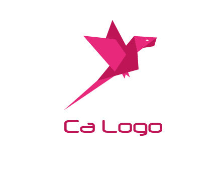 origami parrot bird logo