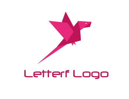 origami parrot bird logo