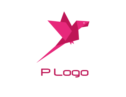 origami parrot bird logo