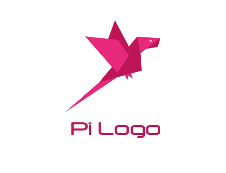 origami parrot bird logo