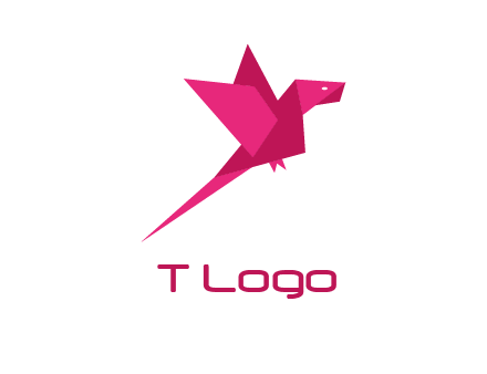 origami parrot bird logo