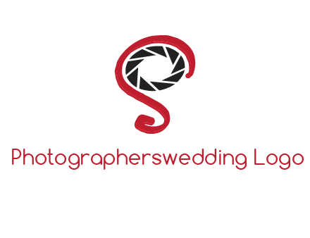 camera shutter with abstract letter S logo