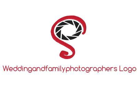 camera shutter with abstract letter S logo