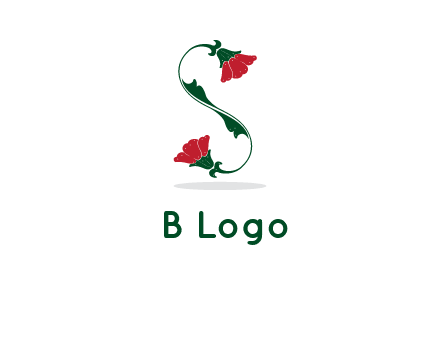 letter S made of flowers logo