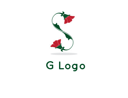 letter S made of flowers logo