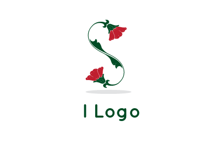 letter S made of flowers logo