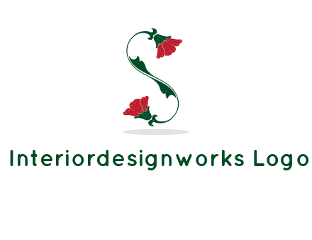 letter S made of flowers logo