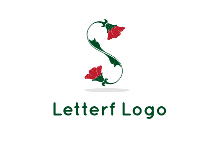 letter S made of flowers logo