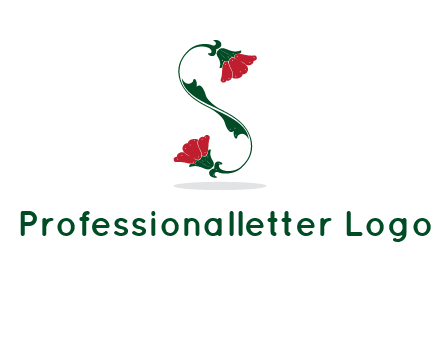 letter S made of flowers logo