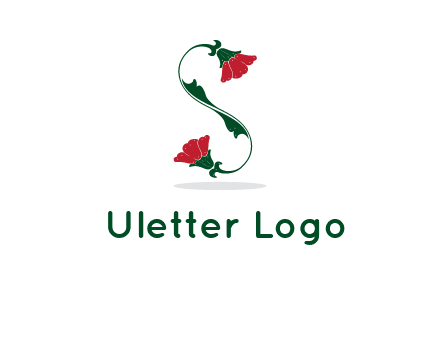 letter S made of flowers logo