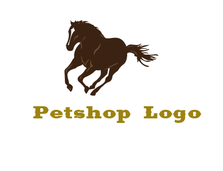 Arabian breed running horse logo