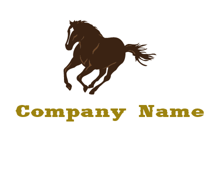 Arabian breed running horse logo