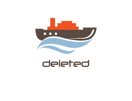 ship with containers in swoosh water logo