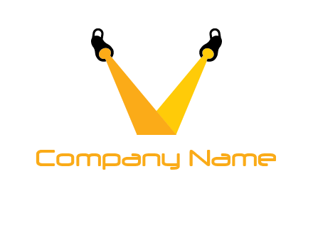 Letter V made of spotlight logo