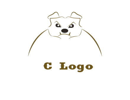 outline of bulldog head logo