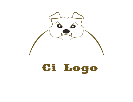 outline of bulldog head logo