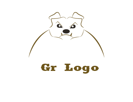 outline of bulldog head logo