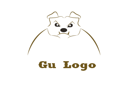 outline of bulldog head logo