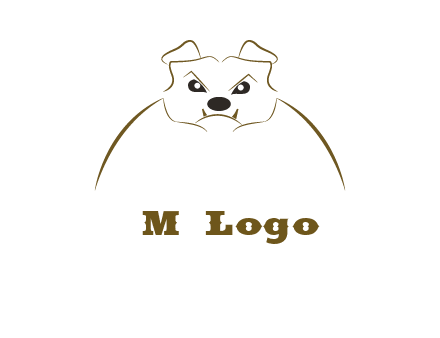 outline of bulldog head logo