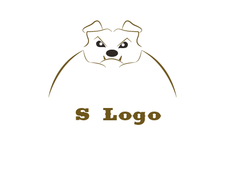 outline of bulldog head logo