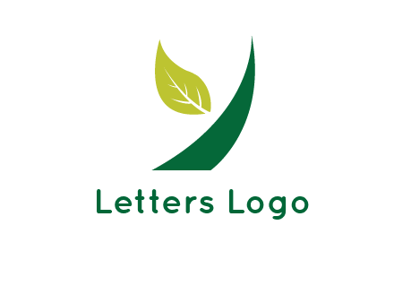 Letter Y made of leaf logo