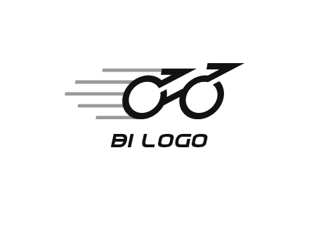 fast abstract bicycle logo